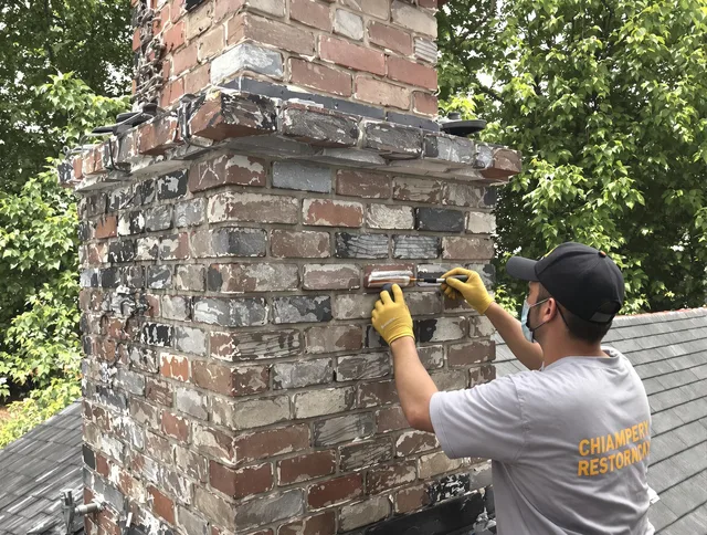 In-progress chimney restoration by Miami Gardens Chimney Sweep in Miami Gardens, FL